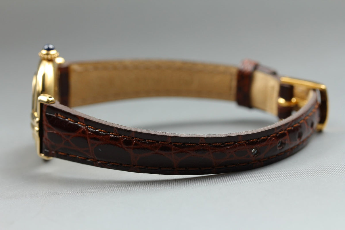 Cartier Must Colisee Vermeil 590002 Brown Gold Women's Quartz Watch Vintage