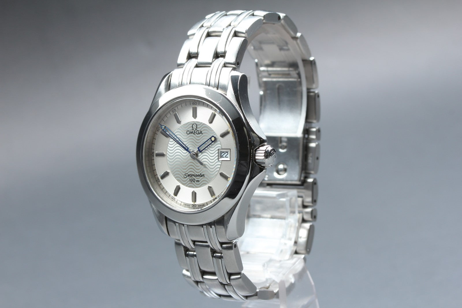 Near MINT- Box Omega Seamaster 120M 2511.31 Cal.1538 Silver Qz 36mm Men's Watch