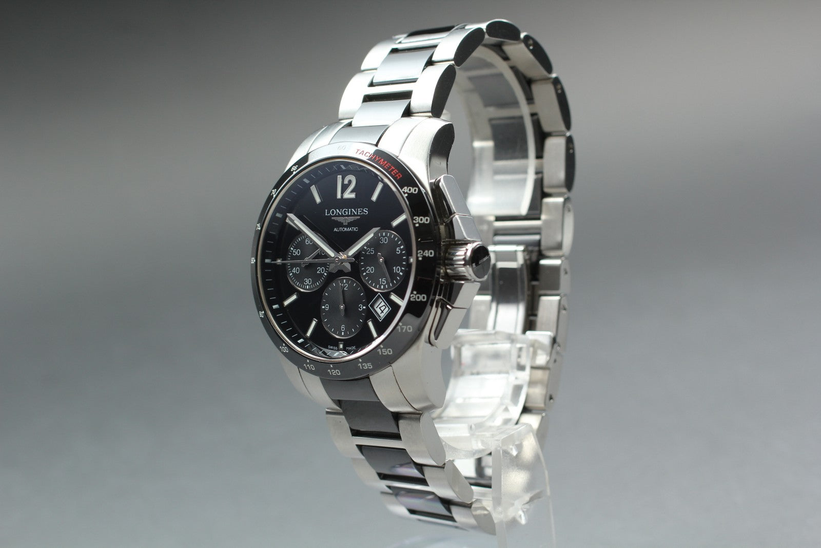 LONGINES Conquest L2.744.4 Black Automatic Date Men's Watch 41mm JAPAN Box