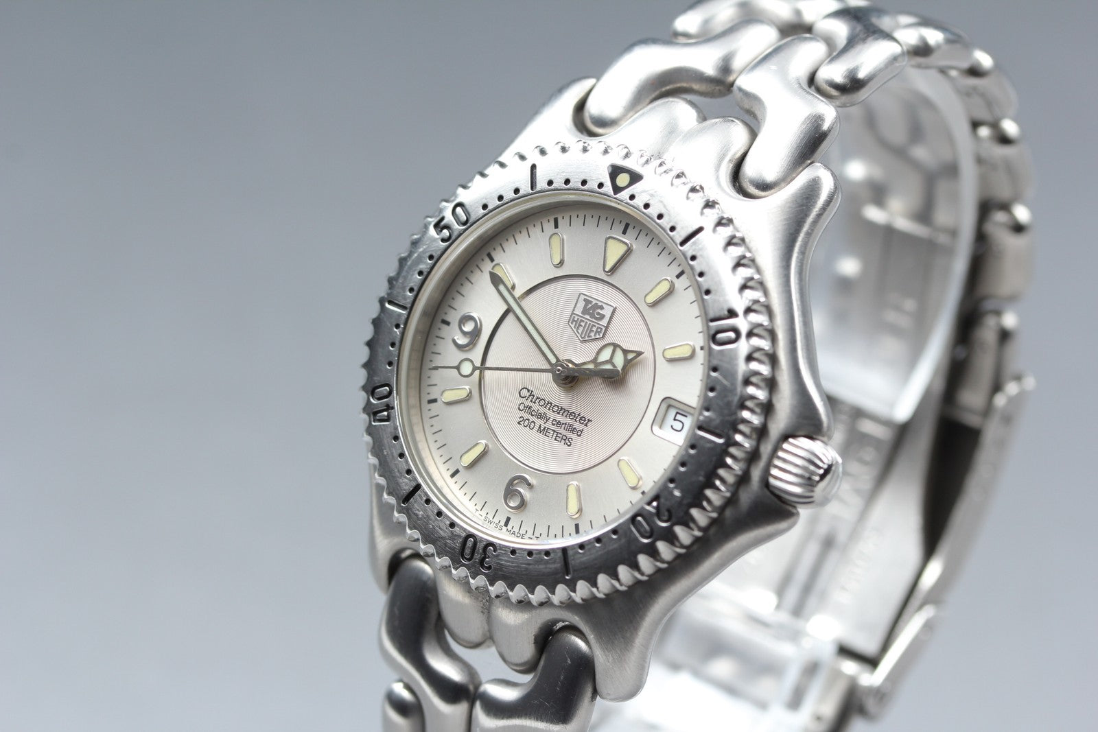 Vintage TAG HEUER SEL WG5112-P0 Automatic Silver Dial Men's Watch 36mm JAPAN Box