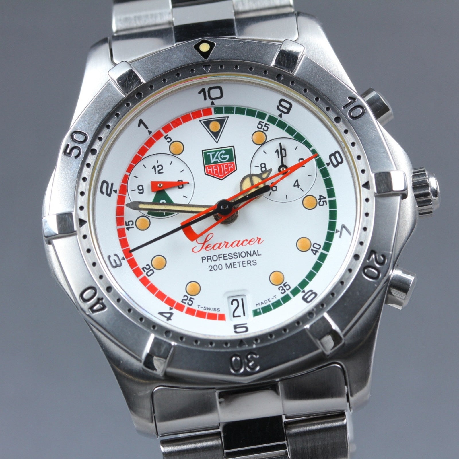 Exc+5*Box TAG HEUER Regatta CK111R White Dial Quartz Men's Watch 39mm From JAPAN