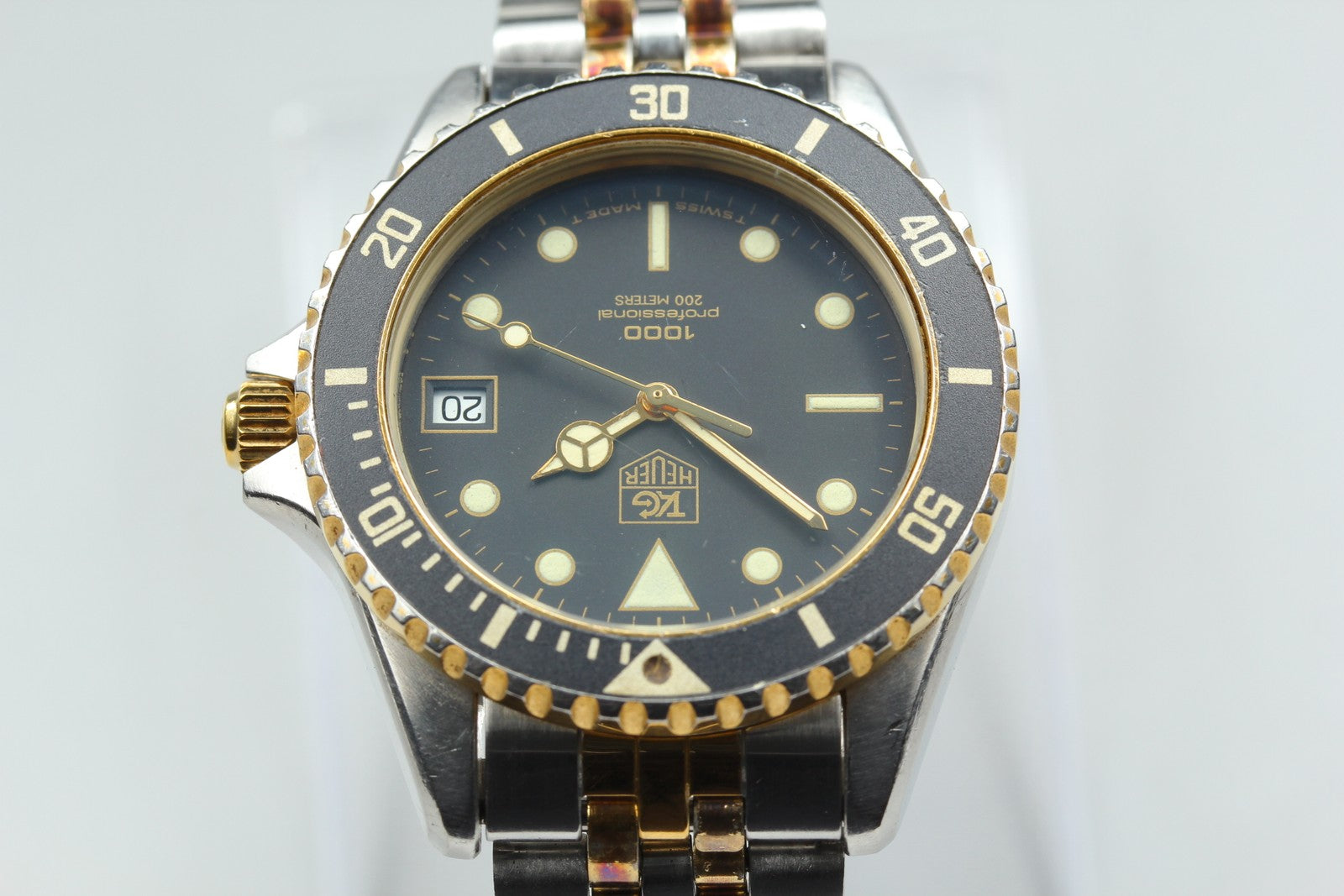TAG Heuer 1000 PROFESSIONAL 980.020L Quartz Black Dial Men's Watch 37mm Exc+4