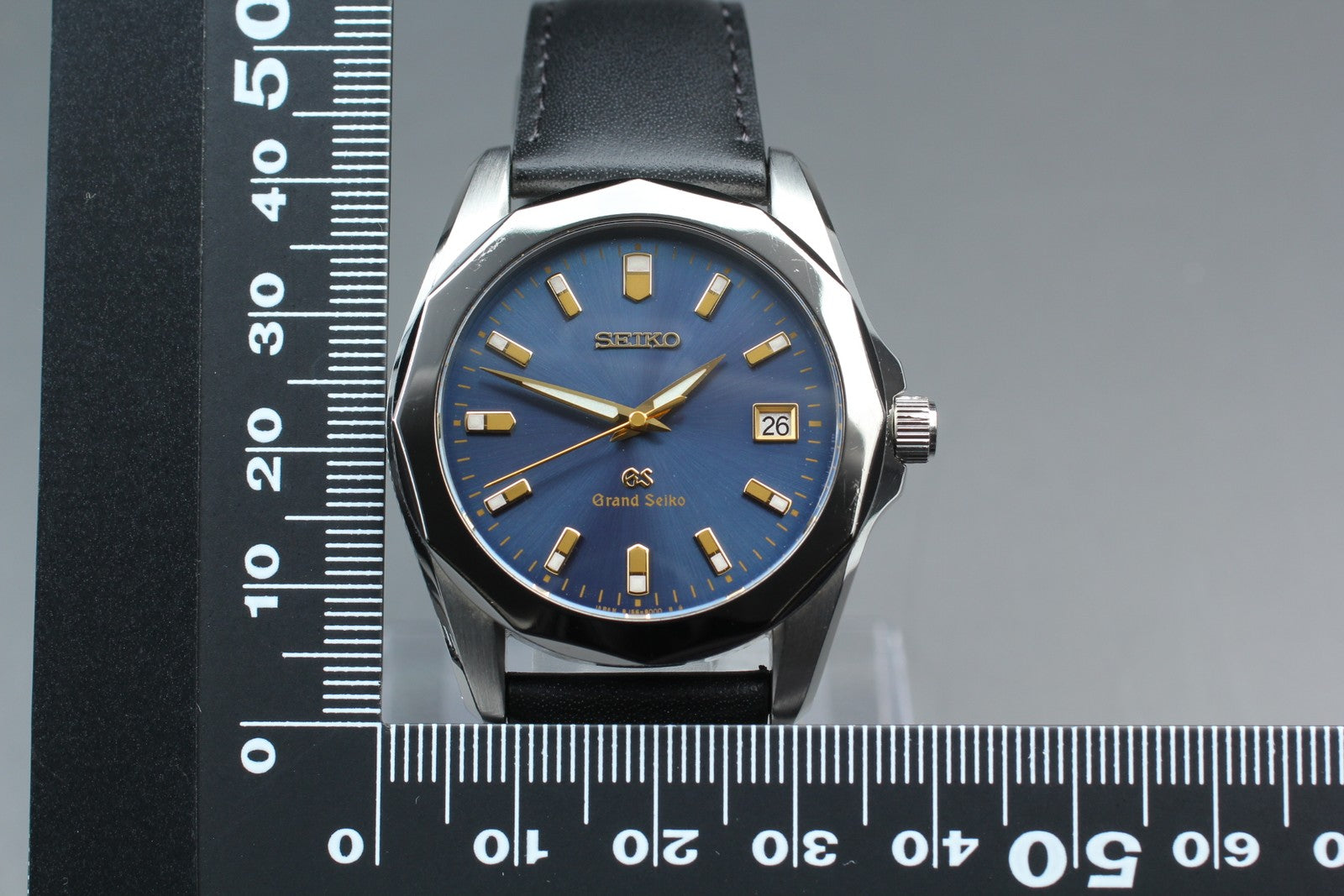 New Batt* SEIKO Grand Seiko 8J56-8000 SBGF003 Blue Quartz Men's Watch 36mm Exc+5