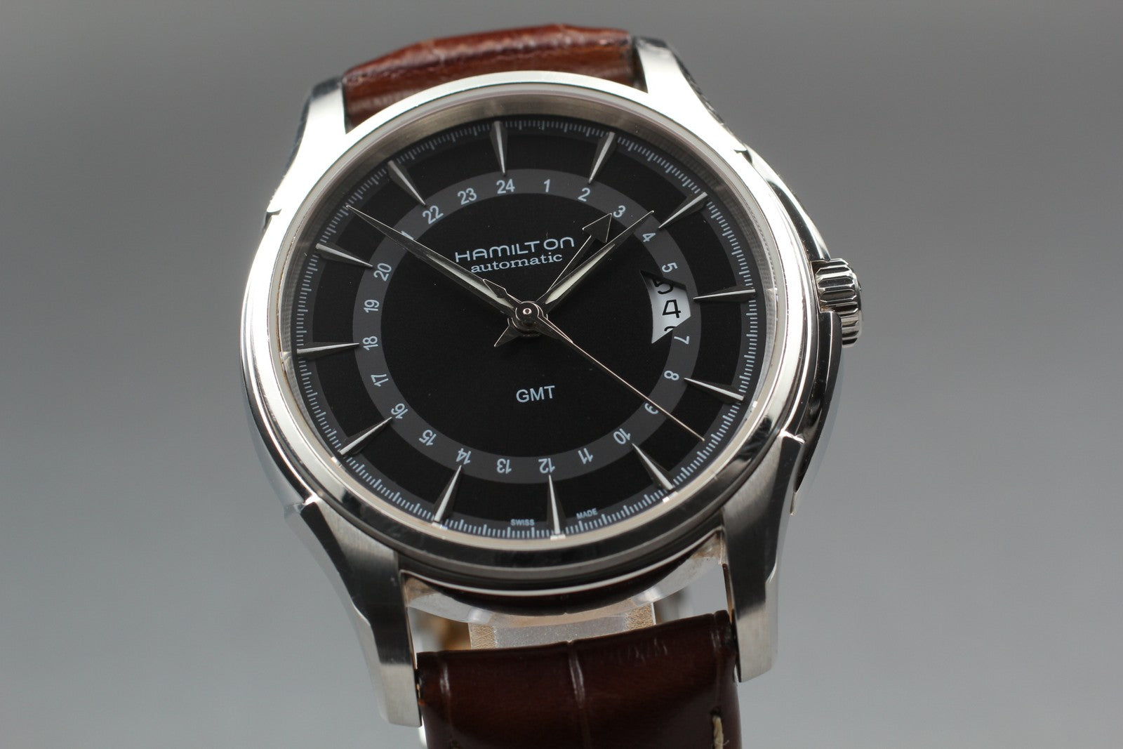Exc+5* Hamilton Jazzmaster Traveler GMT Automatic Black Men's Watch 42mm JAPAN