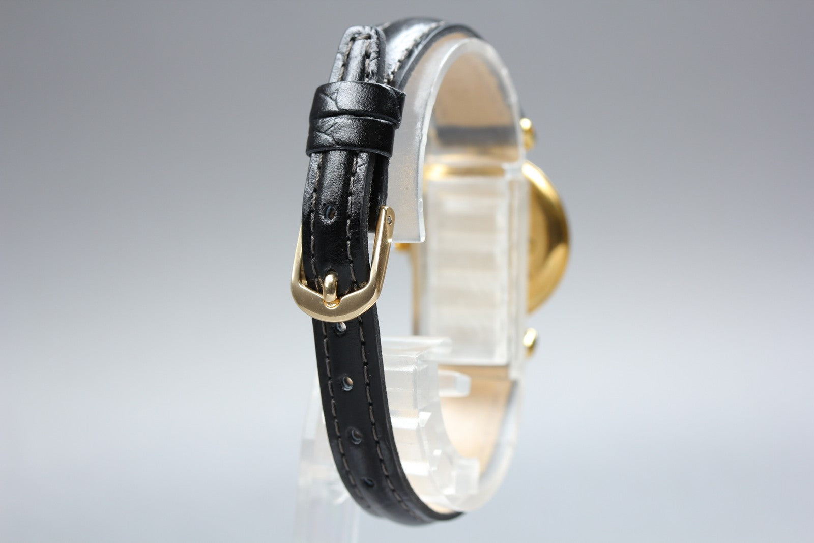 Cartier Must Colisee Vermeil 590002 Black Gold Women's Quartz Watch Vintage
