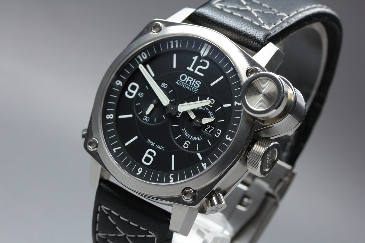 ORIS BC4 Flight Timer 7615 Automatic Black Dial Men's Watch 43mm JAPAN
