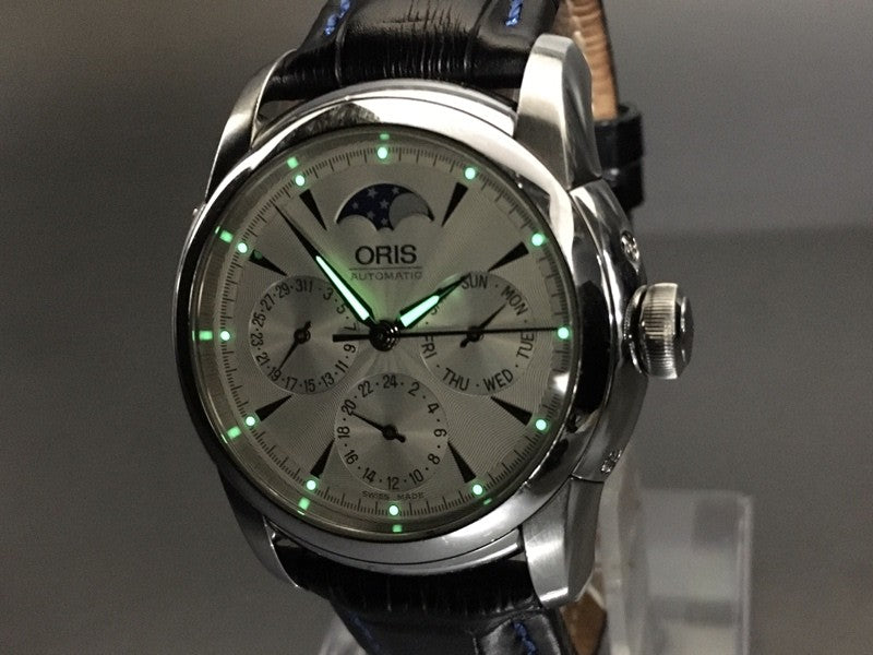 ORIS Artelier Complication 7554 Automatic Day/Date Silver Men's Watch 38mm JAPAN
