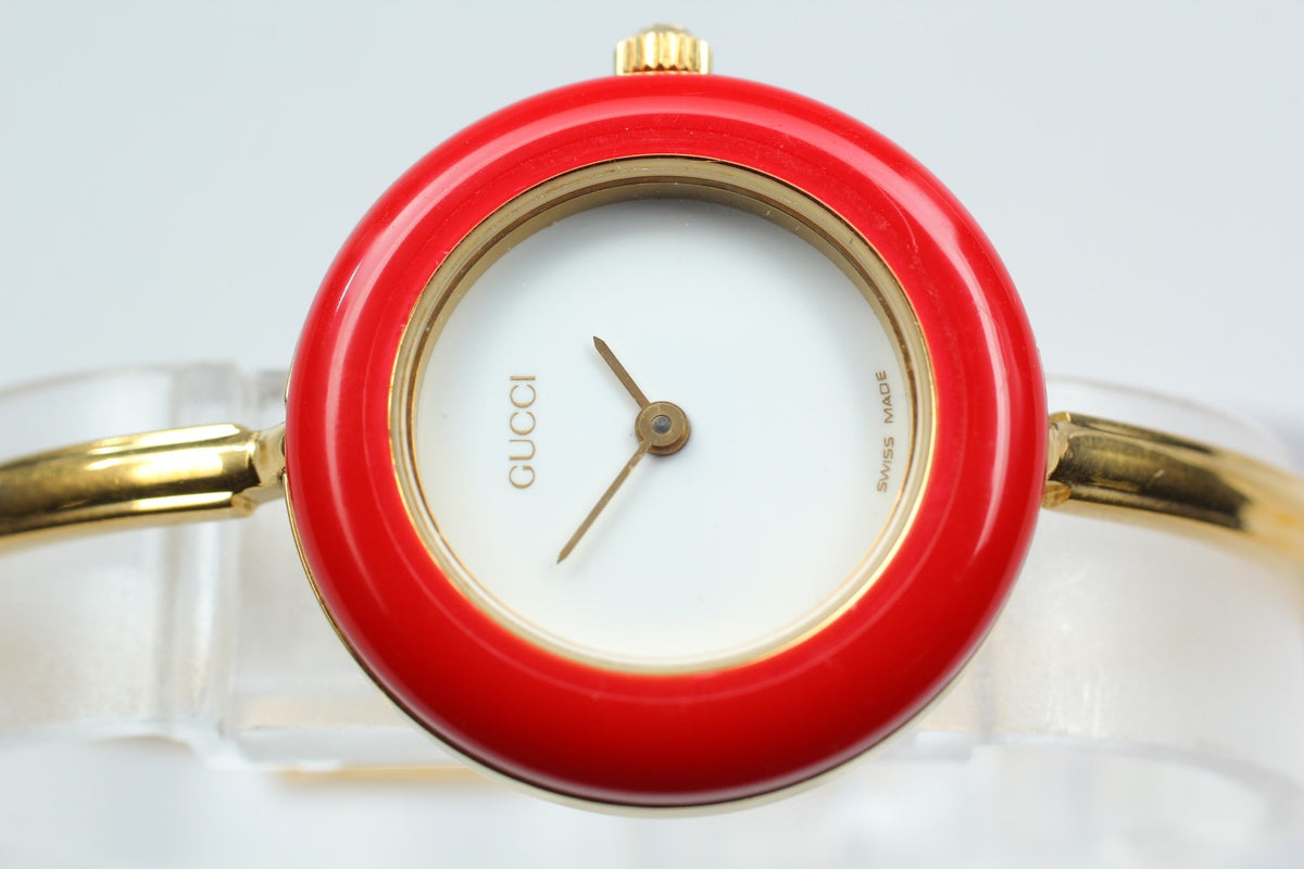 New Batt Gucci Change Bezel 11/12.2 12Color Women's White Quartz Watch JAPAN