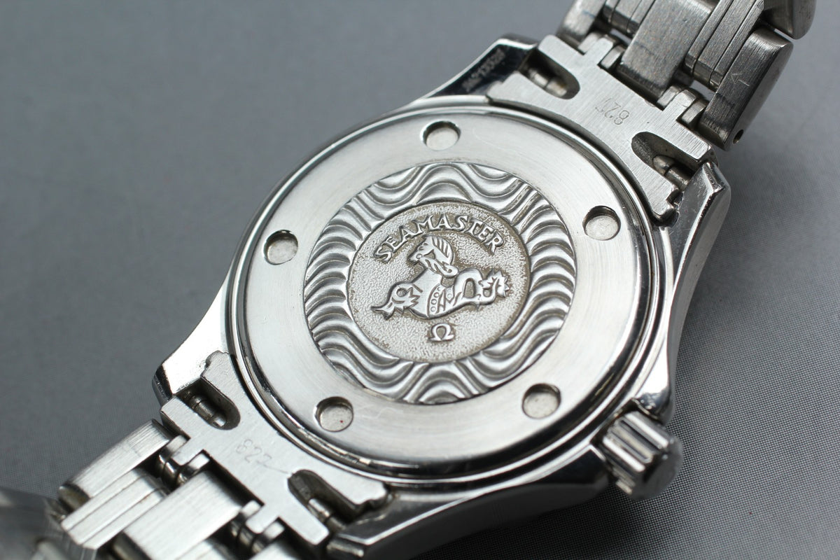 New Batt OMEGA Seamaster Cal.1424 Quartz Blue Women's Watch 28mm JAPAN Box