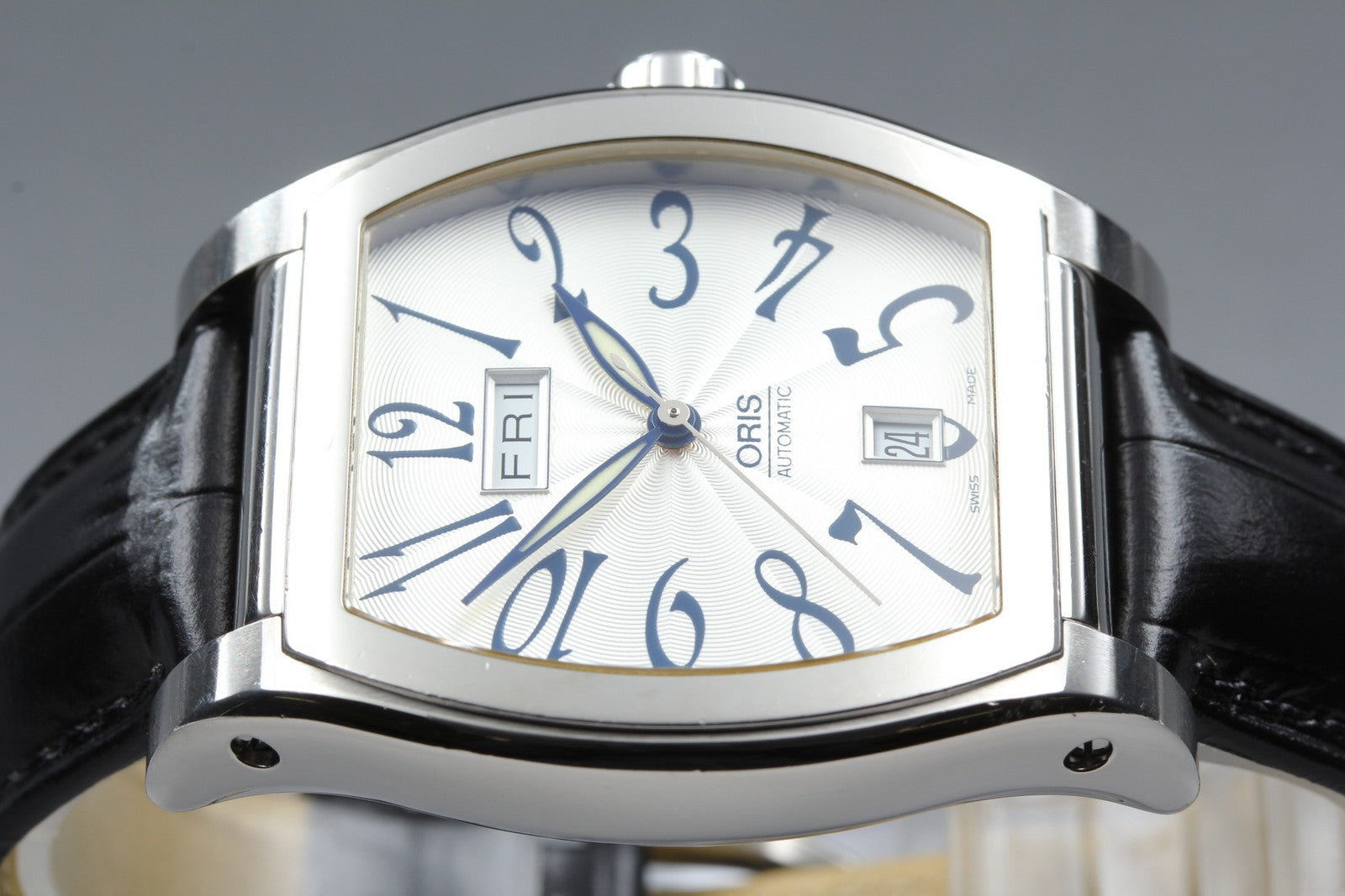 ORIS Miles Day Date 7539 Silver Black 37mm Automatic Men's Watch Japan