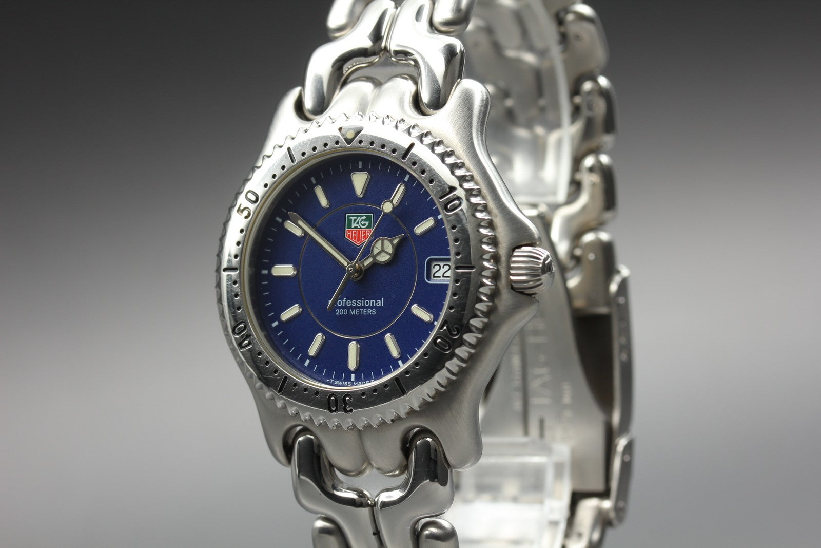 Vintage TAG HEUER SEL WG111A Quartz Blue Dial Men's Watch 36mm JAPAN Box