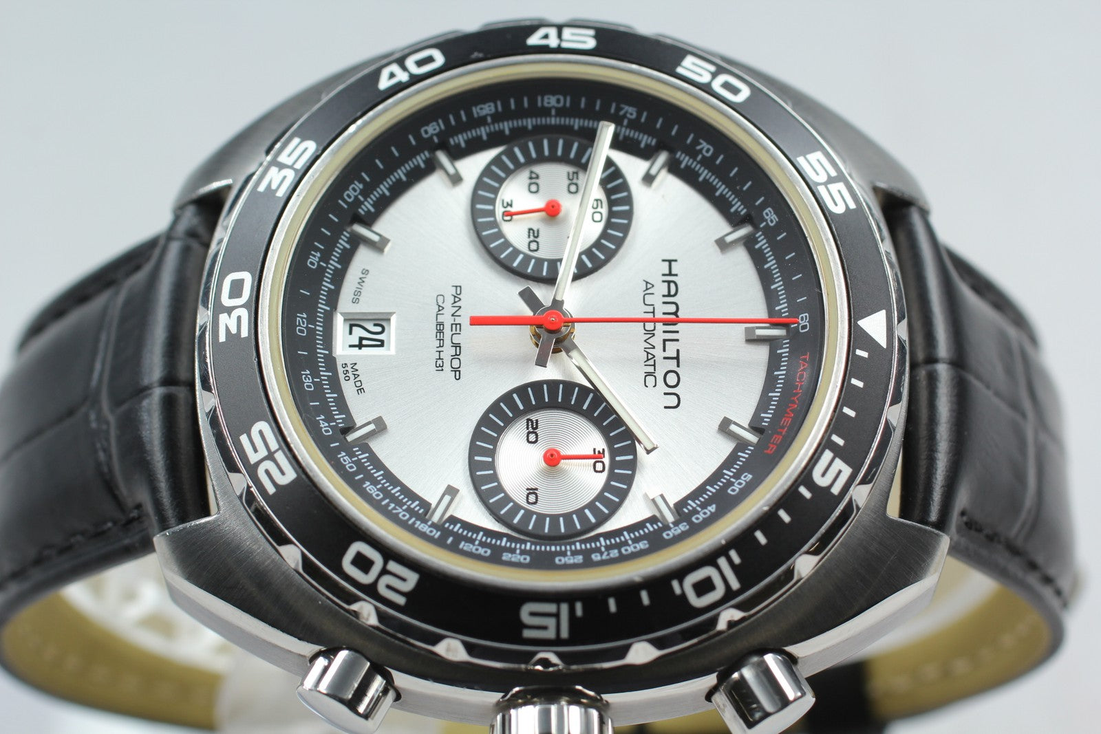 HAMILTON Pan Europ H357560 Chronograph 45mm Automatic Black Silver Men's Watch