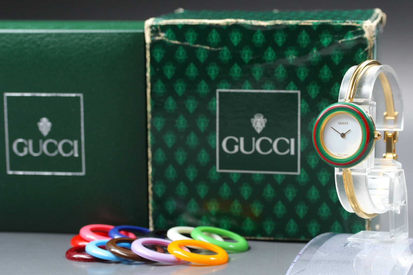 New Batt Vintage GUCCI change bezel 11/12.2 Quartz Women's Watch 25mm JAPAN Box