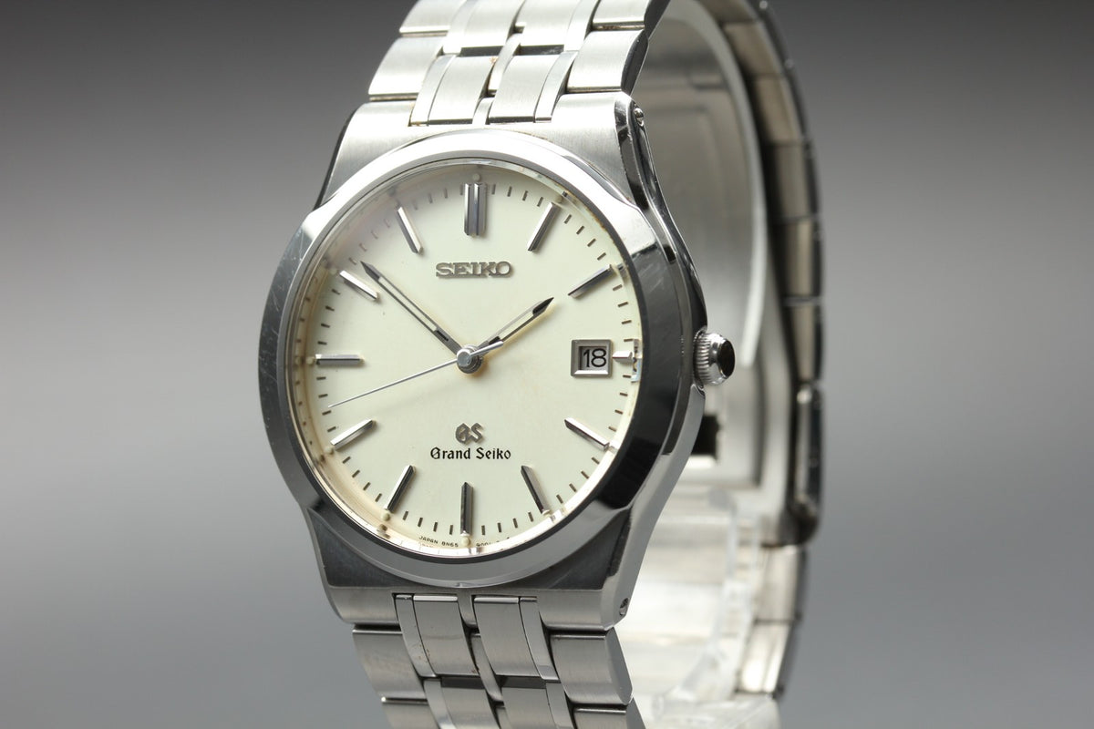 Vintage SEIKO Grand Seiko 8N65-9000 Quartz Unisex Silver Watch 36mm From JAPAN