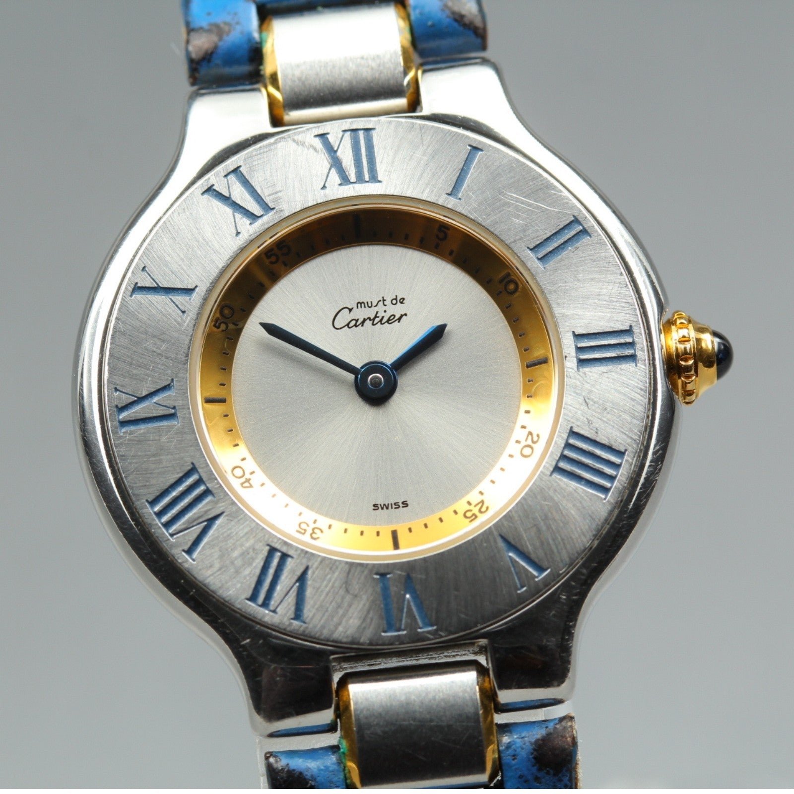 New Batt Cartier Must De 21 1340 Silver Dial Quartz Women's Watch 27mm Box JAPAN