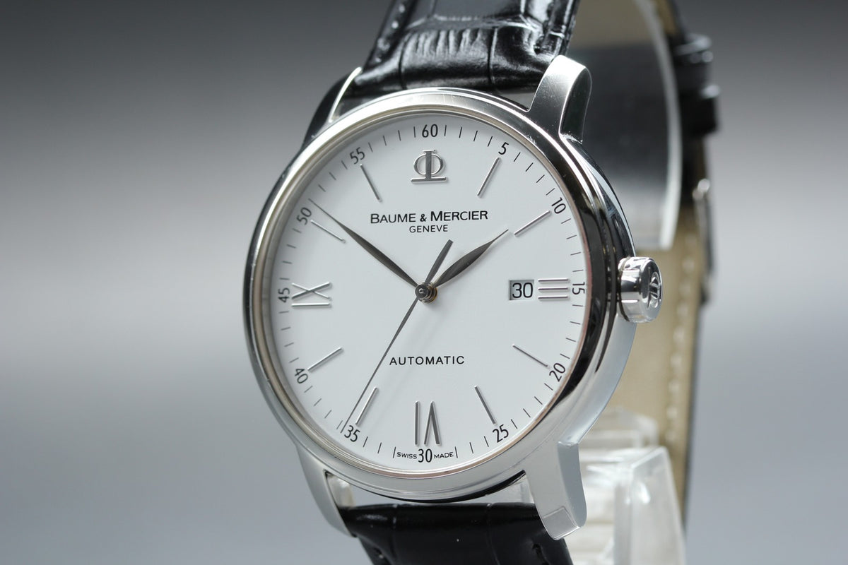 BAUME&MERCIER Classima 65534 Automatic White Date Men's Watch 42mm JAPAN