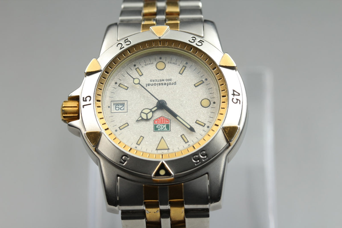 TAG Heuer Professional 955.713G Quartz Ivory Dial Date Men's Watch 36mm JAPAN