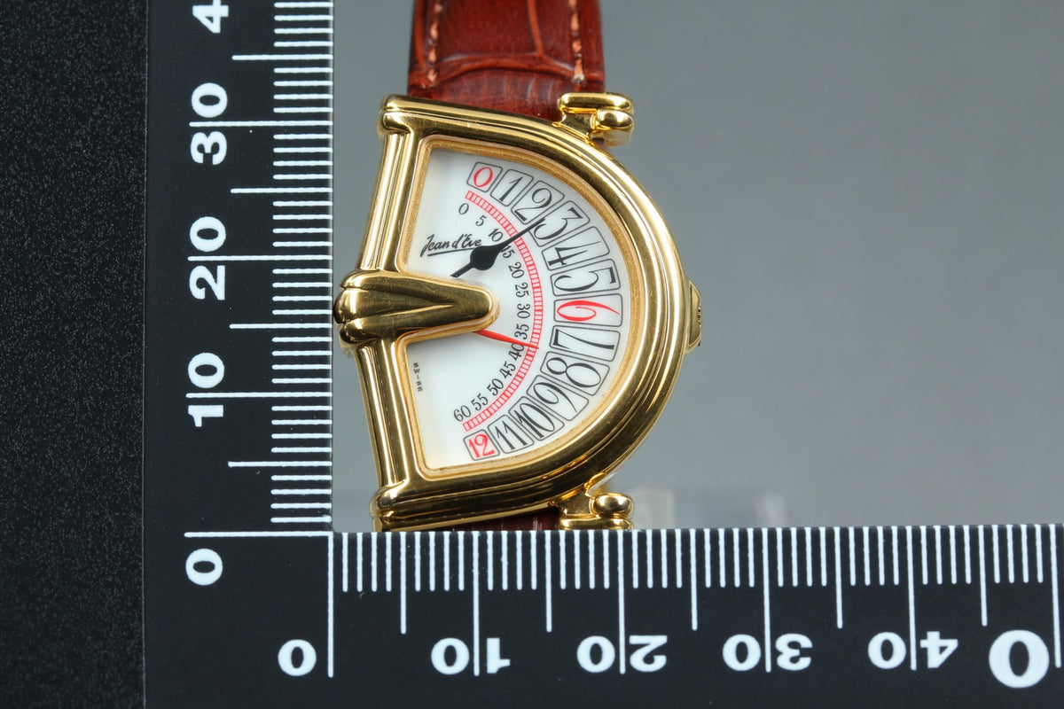 Vintage Jean d'eve Sectora Gold 25mm Gold Brown Women's Quartz Watch JAPAN