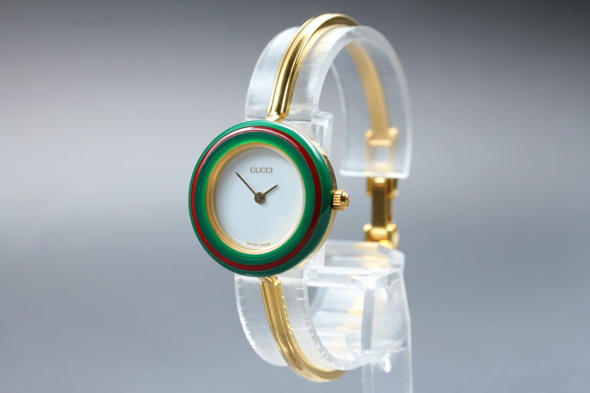 New Batt Gucci Change Bezel 11/12.2 12Color Women's White Quartz Watch JAPAN Box