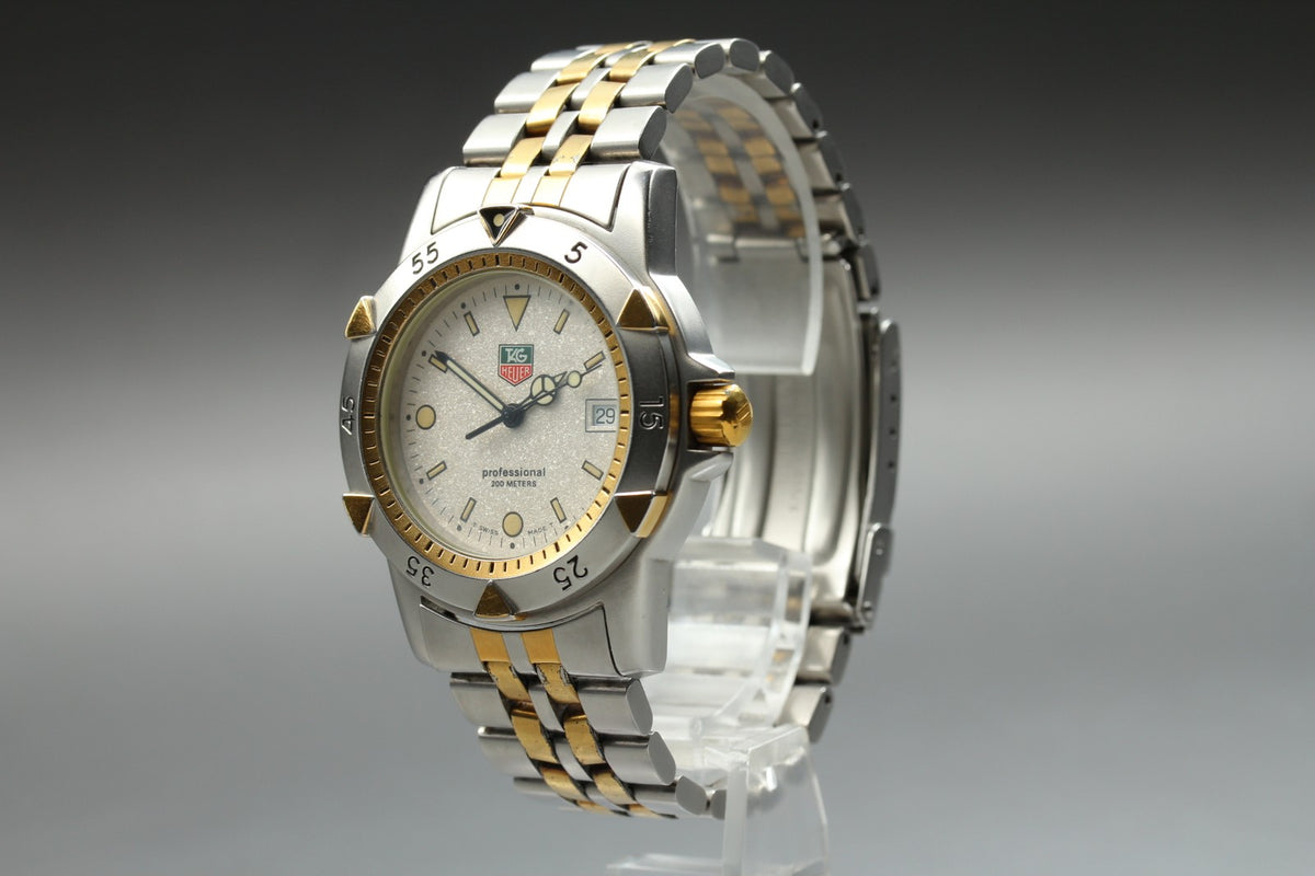 TAG Heuer Professional 955.713G Quartz Ivory Dial Date Men's Watch 36mm JAPAN
