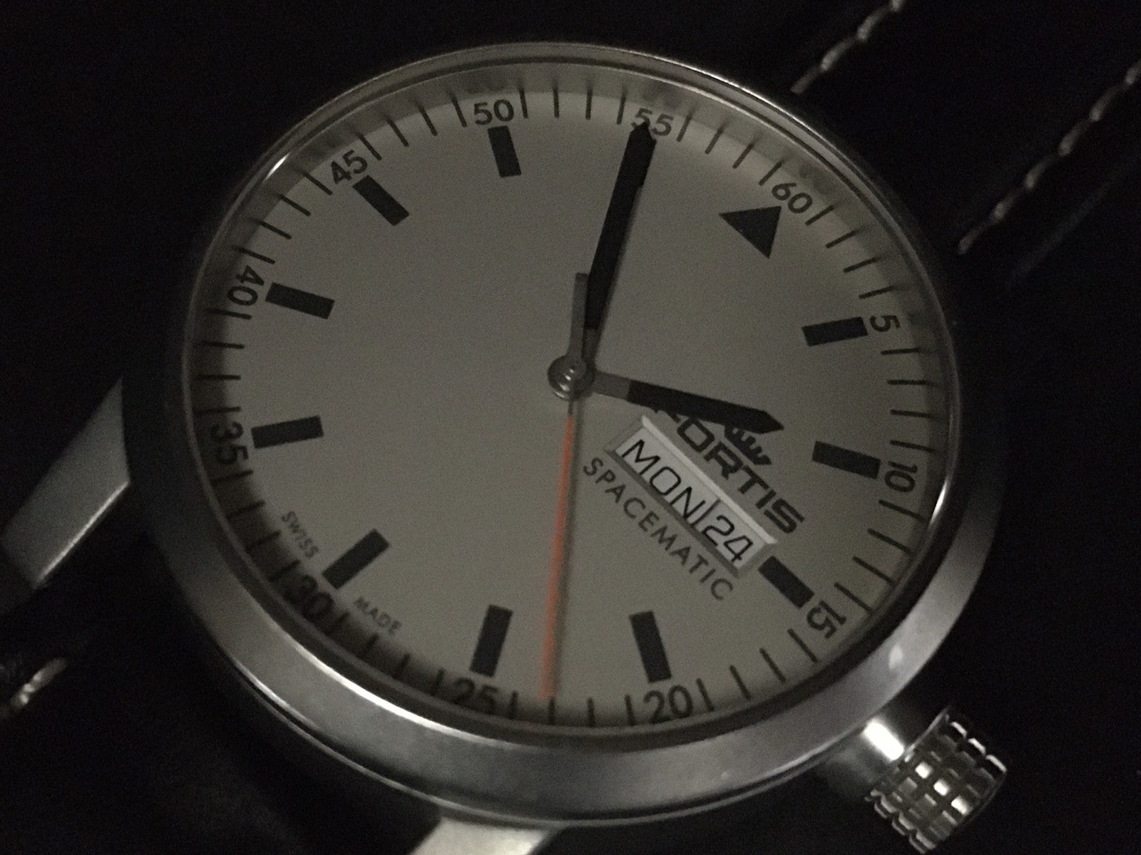 FORTIS Spacematic 623.22.158.1 Automatic Day/Date Men's Watch 40mm JAPAN Box