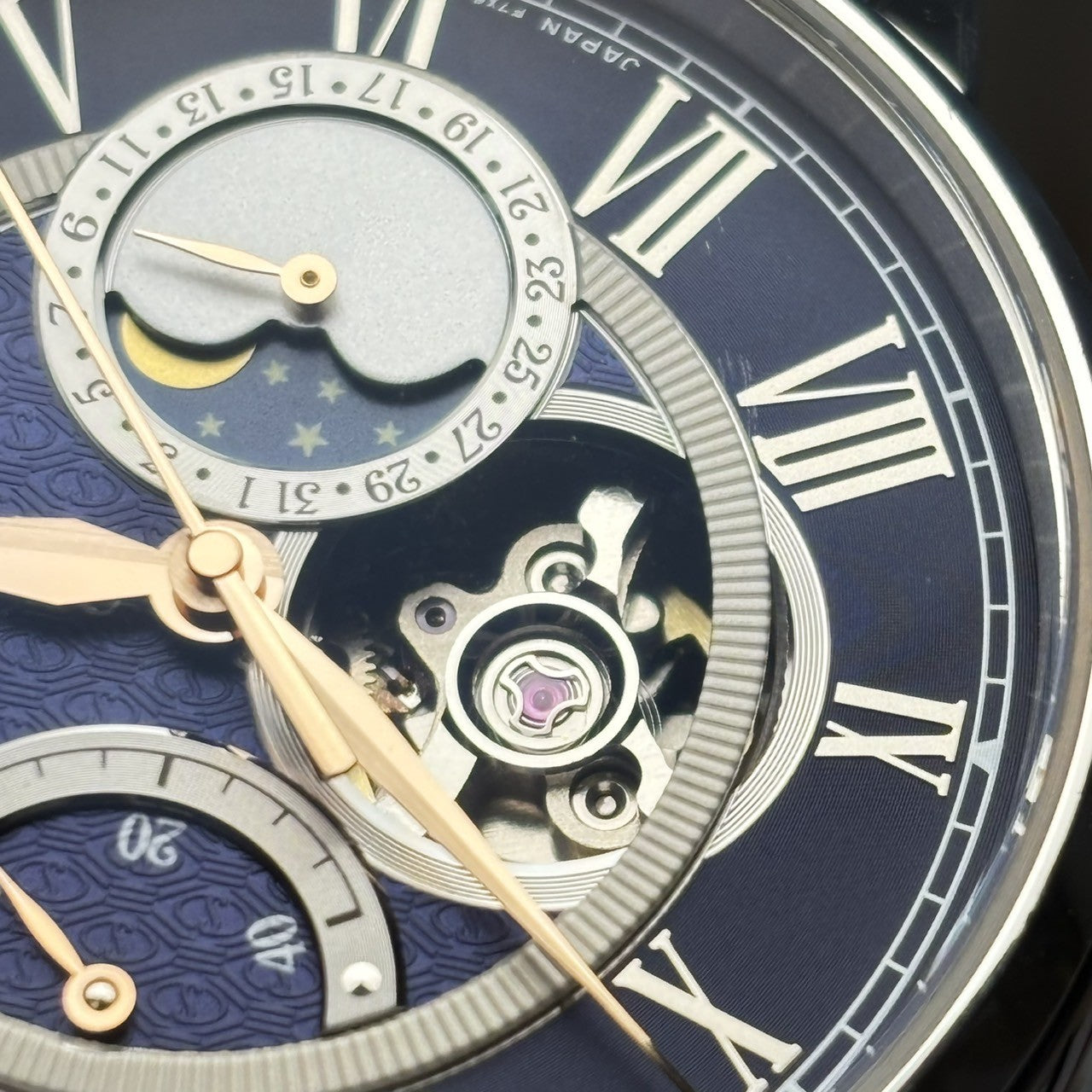 Exc+5 Box Orient Star Mechanical Moonphase F7X6-UAA0 Automatic Blue Men's Watch