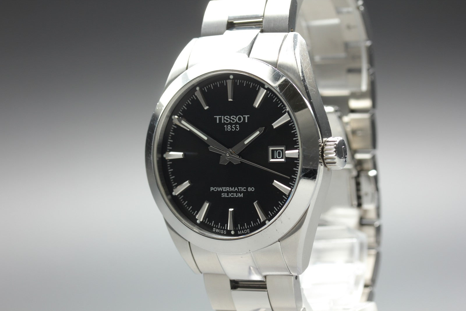 TISSOT Gentleman T127407A Automatic Black Date Men's Watch 40mm JAPAN Box
