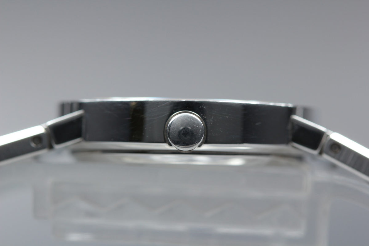 New Batt BVLGARI BB26SS Black Dial Quartz Date Women's Watch 26mm Used JAPAN
