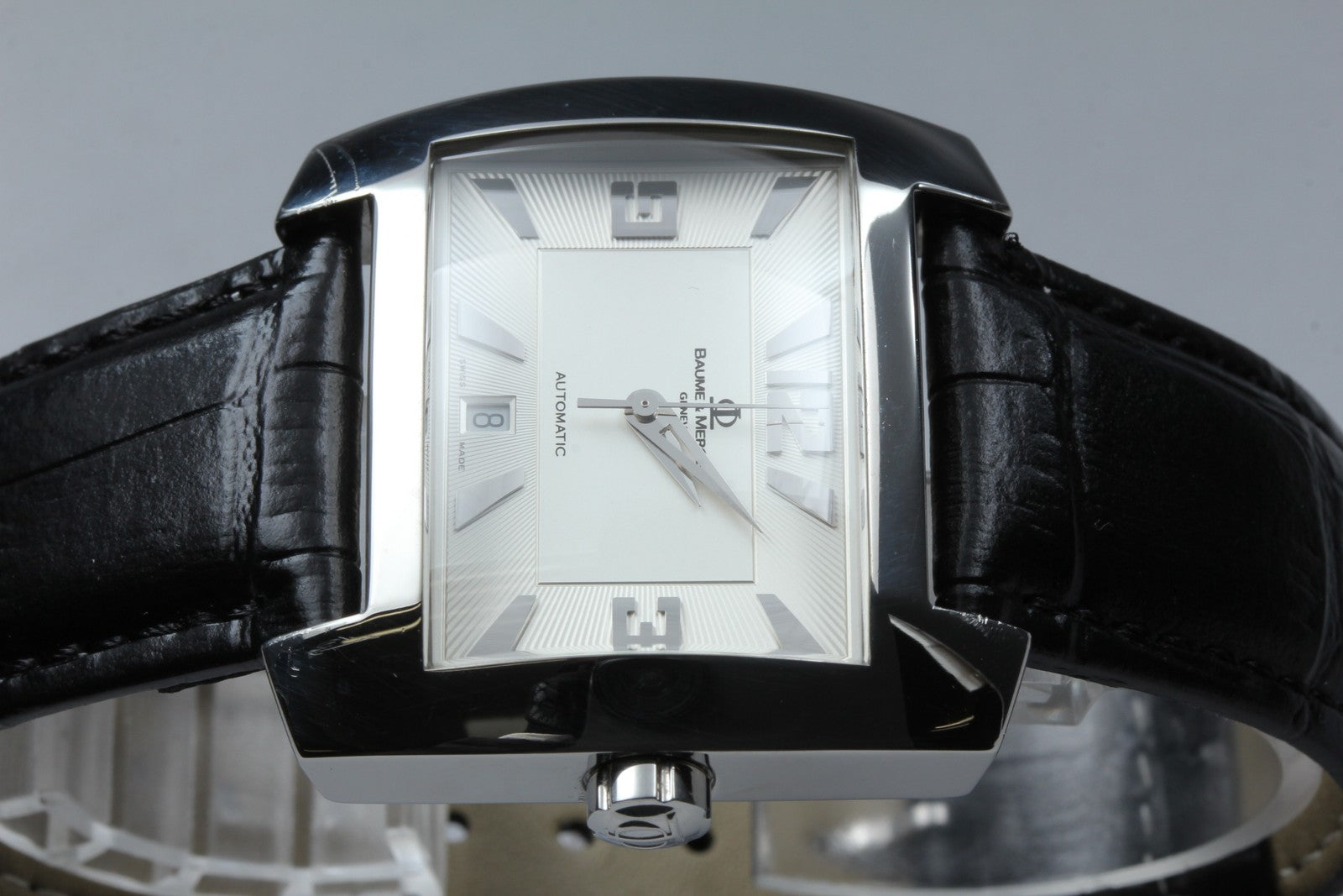 Baume & Mercier Hampton 65394 Automatic Silver Date Men's Watch 37mm JAPAN Box