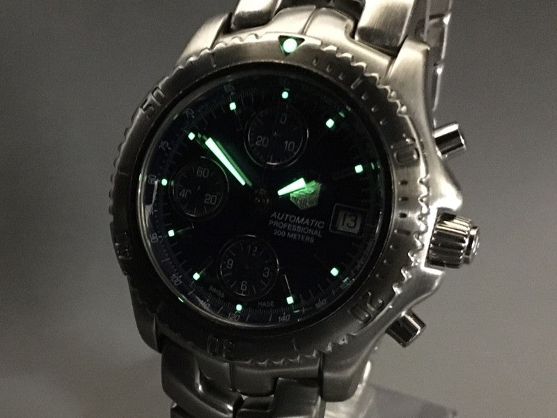 Tag Heuer Link Chronograph CT2110 Blue Dial Date 41mm Automatic Men's Watch Box