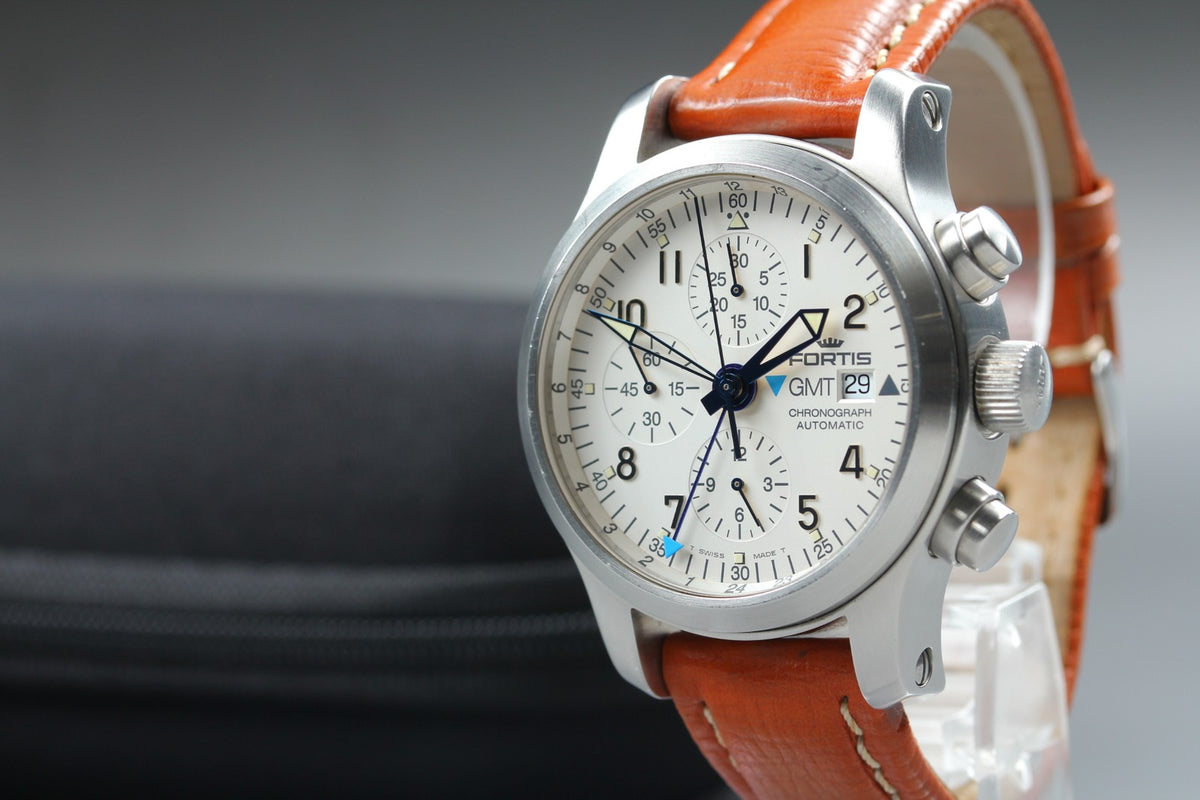 FORTIS B-42 Flieger GMT 637.10.172 Chronograph Automatic Men's Watch 42mm JAPAN