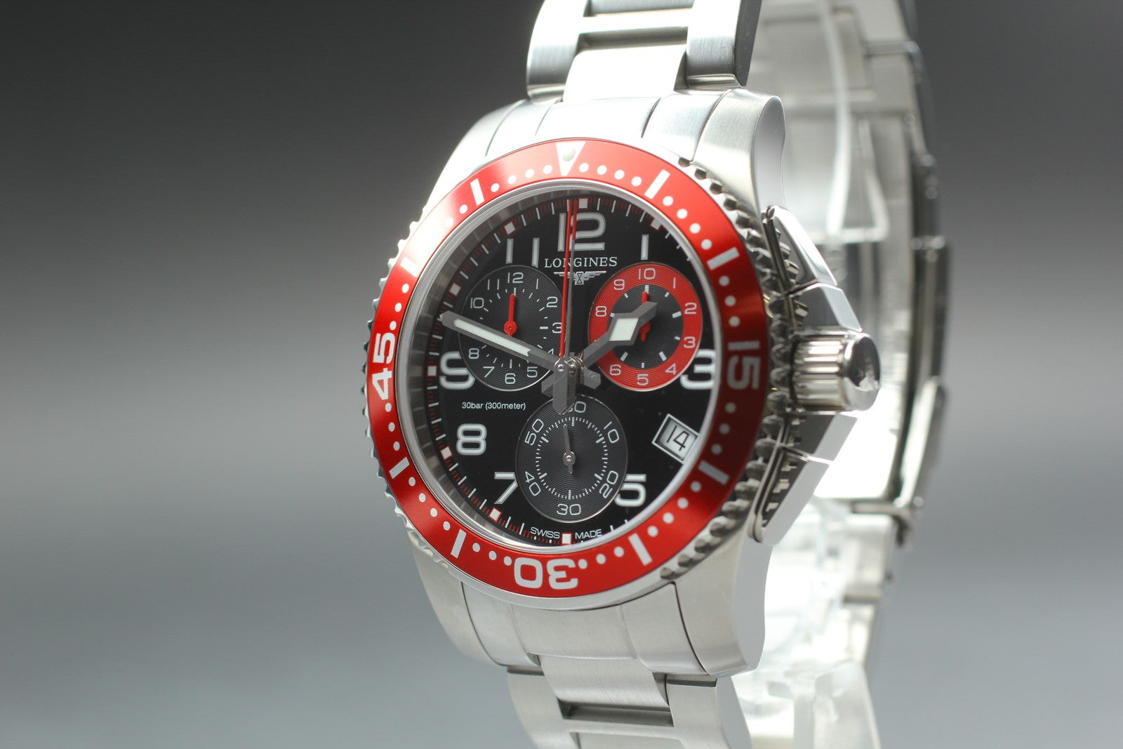 LONGINES Admiral L3.690.4 Chronograph Black Dial Quartz Men's Watch 40mm JP Box