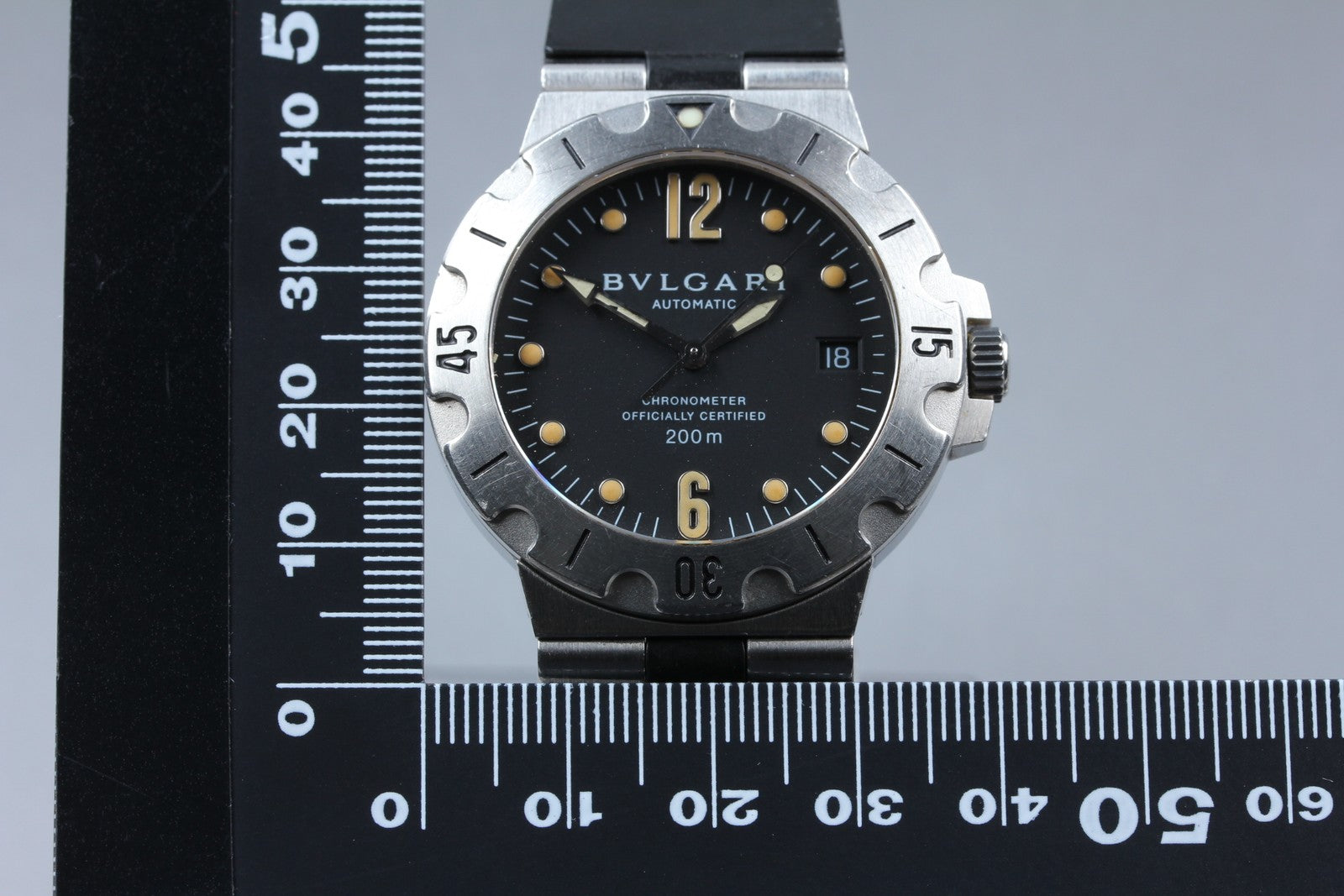 Exc+5*Box BVLGARI Diagono Scuba SD38S Black Automatic Men's Watch 38mm JAPAN