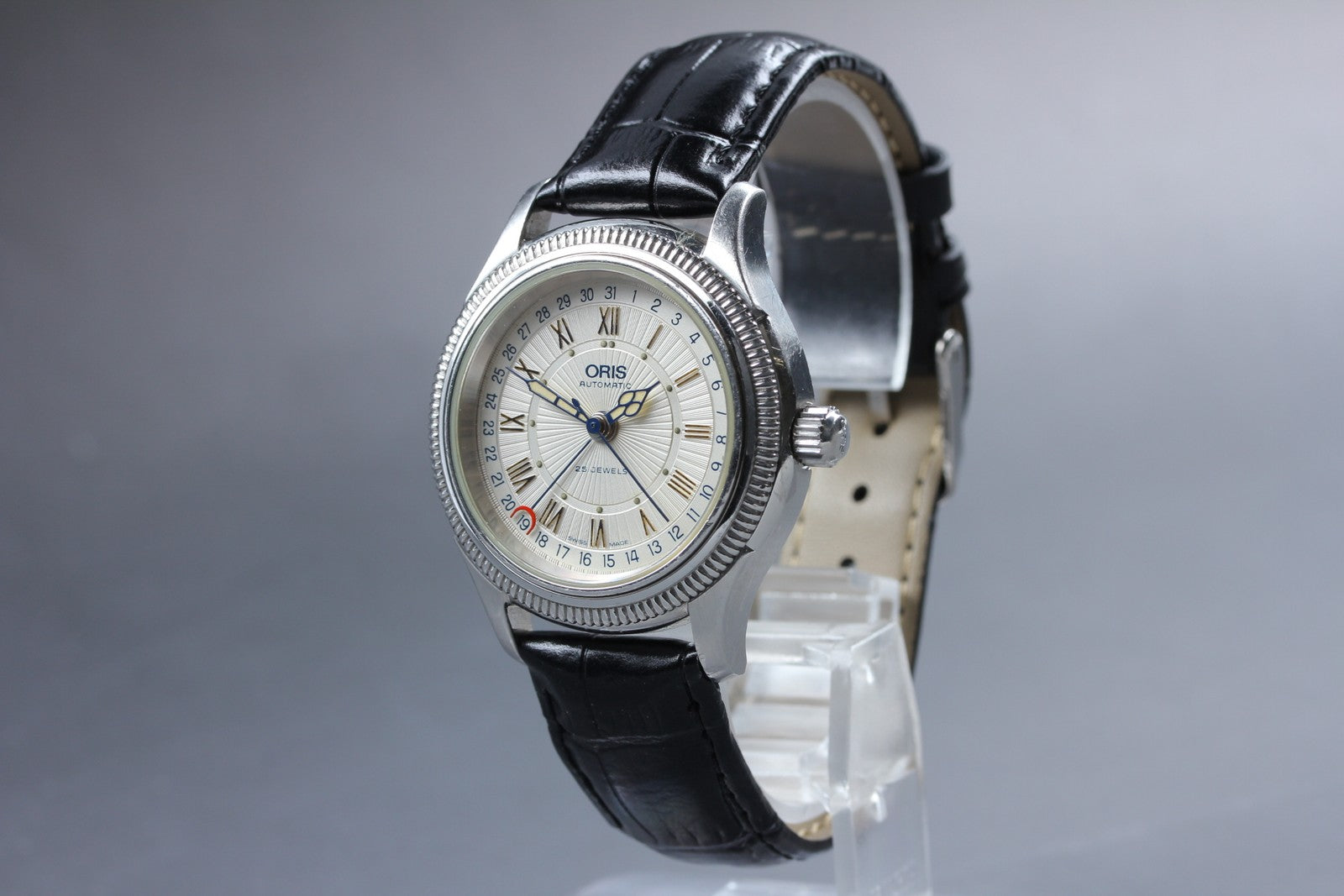 Vintage Oris Pointer Date 7465B Automatic White Dial Men's Watch 36mm JP Exc+5