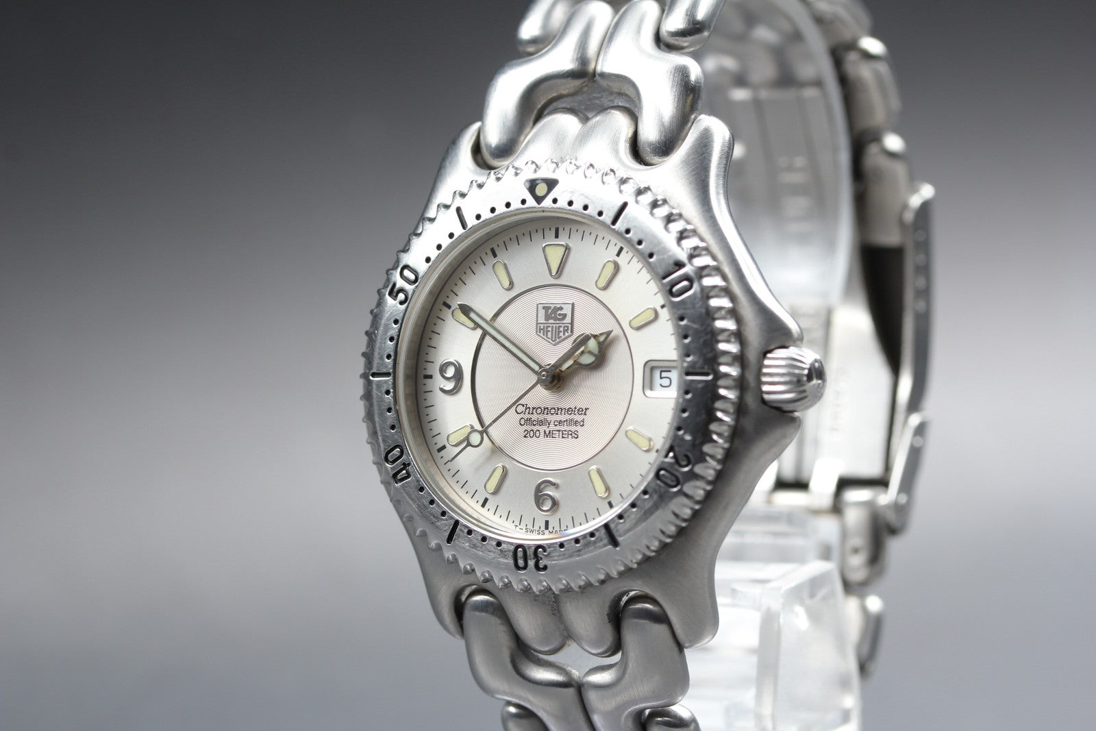 Vintage TAG HEUER SEL WG5112-P0 Automatic Silver Dial Men's Watch 36mm JAPAN Box