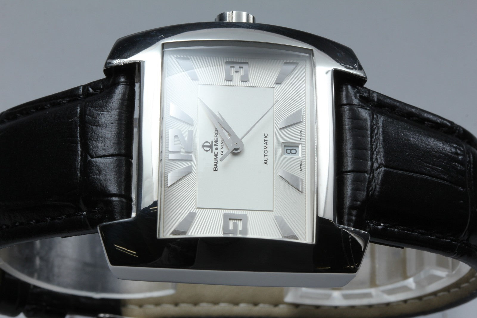Baume & Mercier Hampton 65394 Automatic Silver Date Men's Watch 37mm JAPAN Box