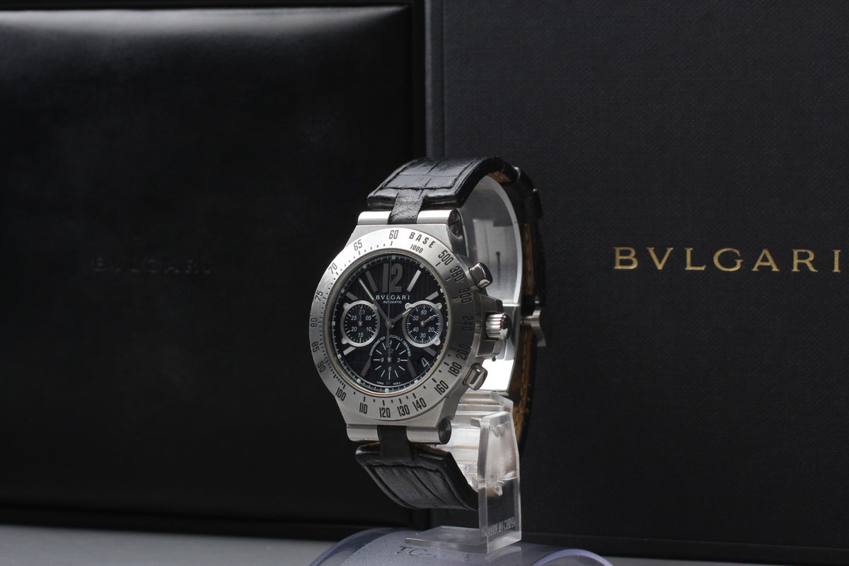 BVLGARI Diagono Tachymetric Chronograph CH40STA Automatic Men's Watch 40mm JAPAN