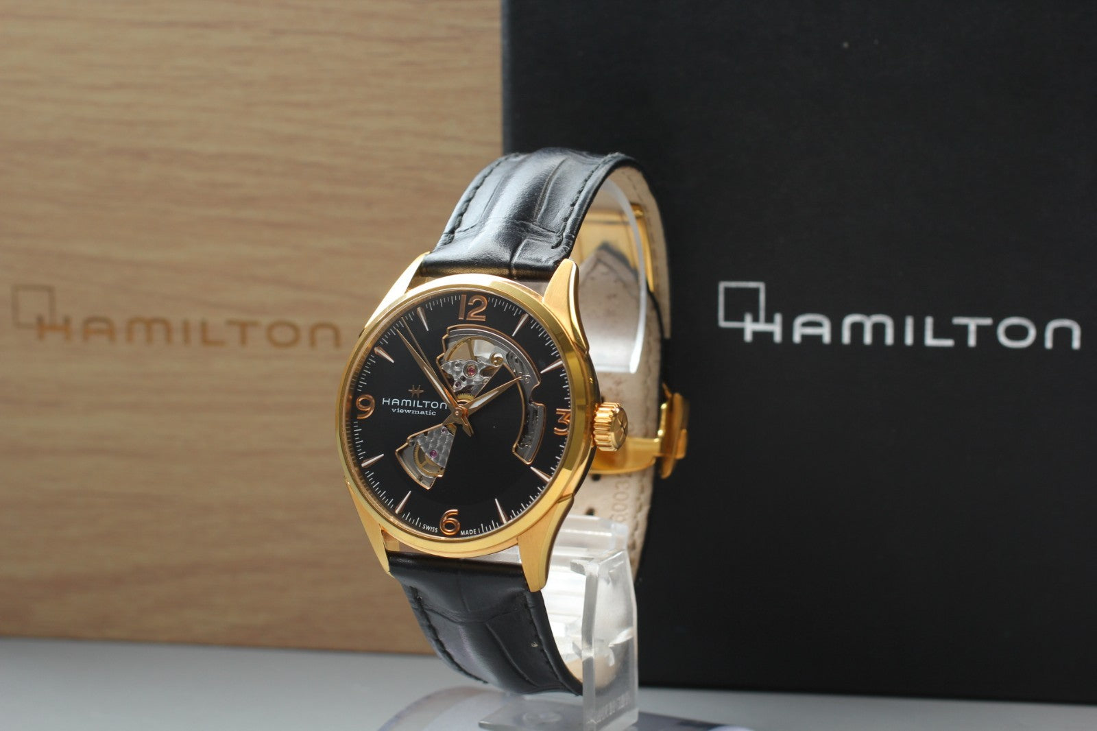 Hamilton Jazzmaster H327350 Automatic Black Dial Men's Watch 41mm JAPAN Box