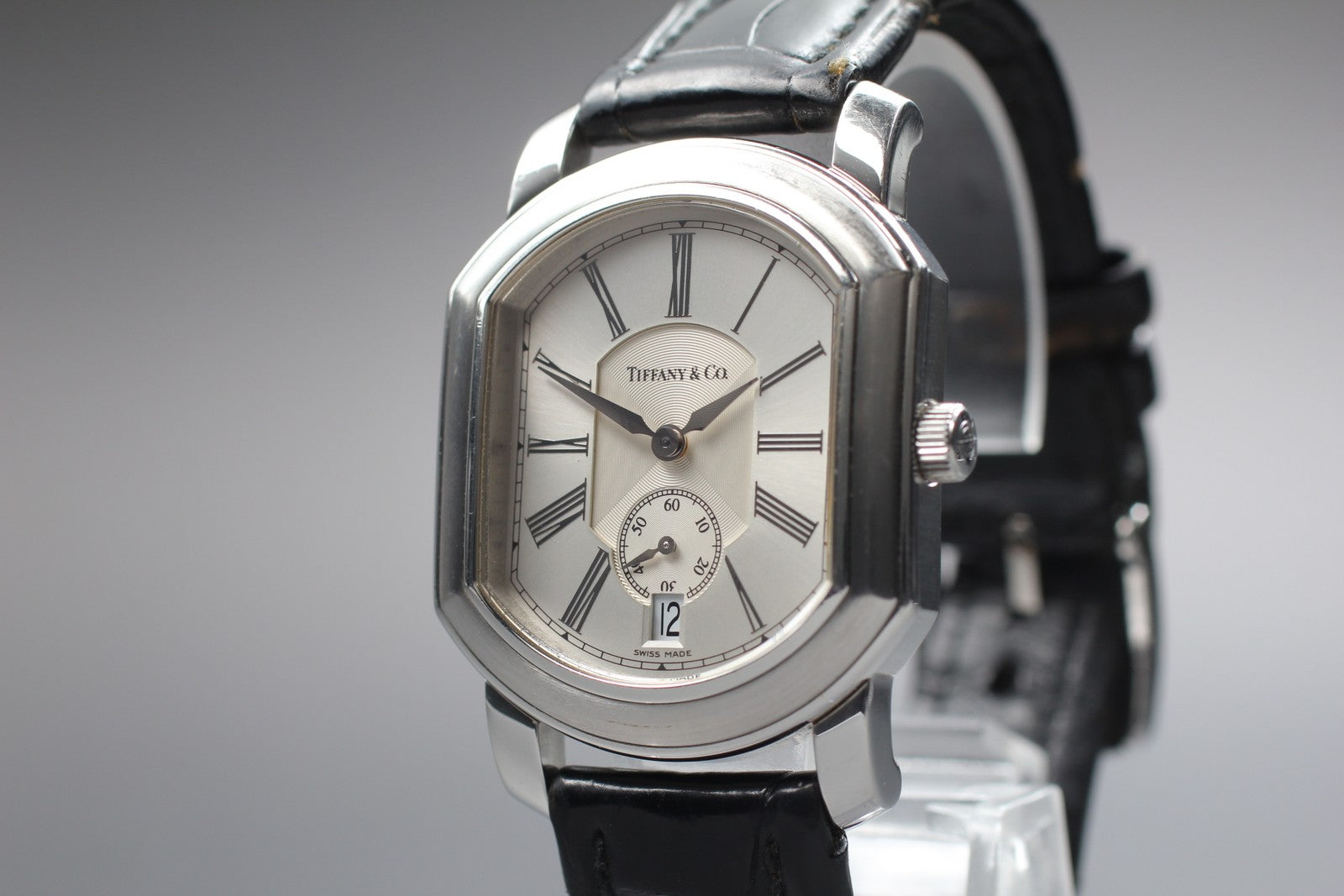 TIFFANY&Co. Mark coupe Silver Quartz Small Second Men's Watch 32mm JAPAN
