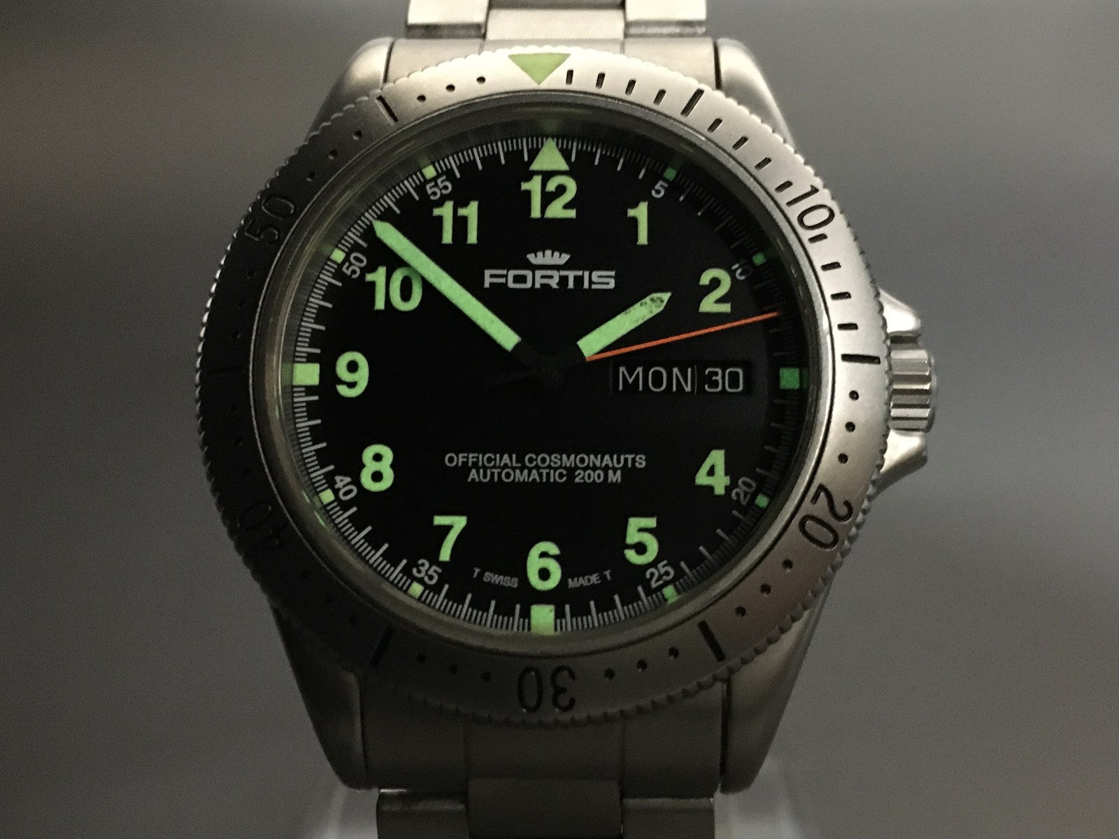 FORTIS Cosmonauts 610.22.158 Automatic Black Day/Date Men's Watch 39mm JP Exc+4