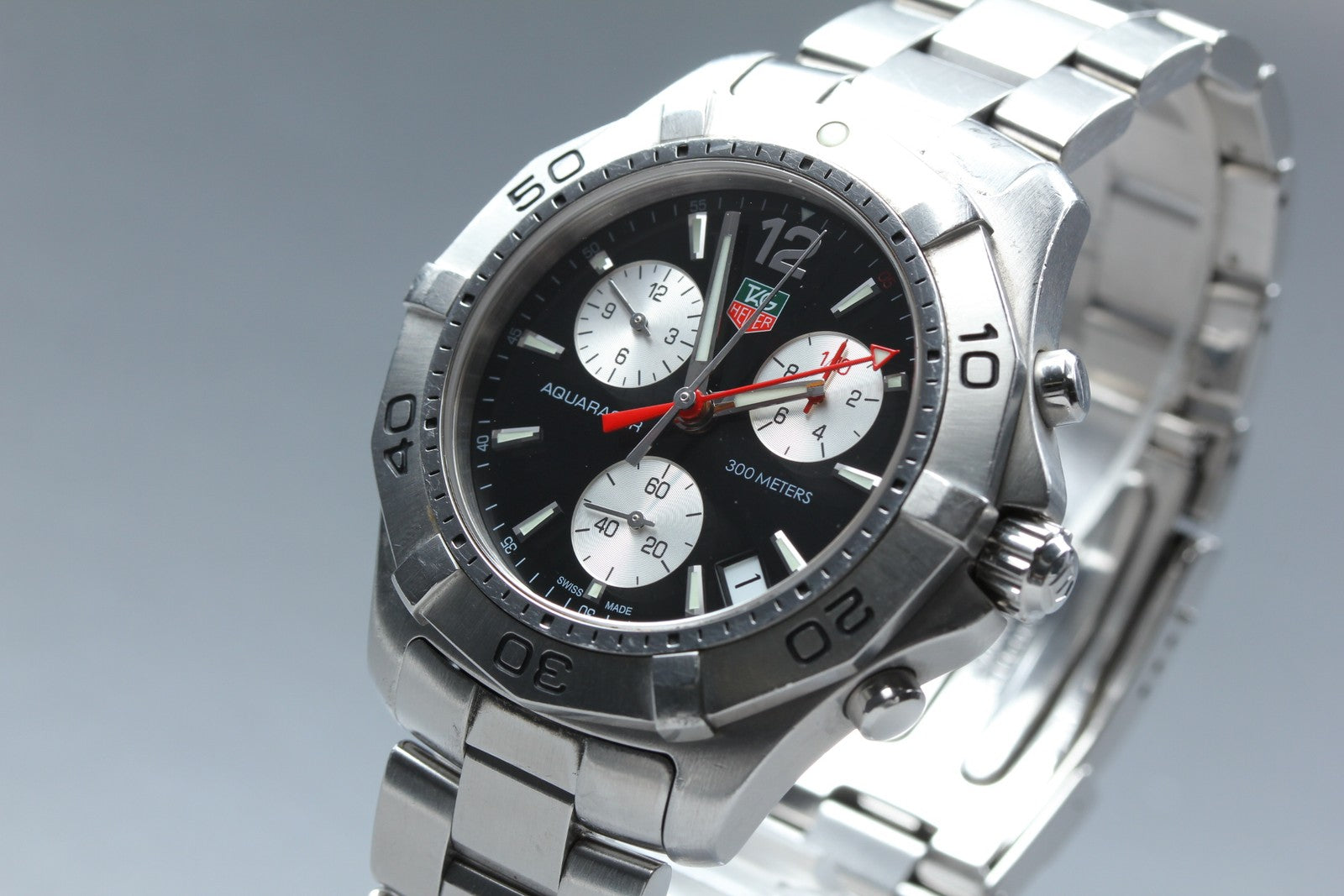 TAG Heuer Aquaracer CAF1110 Chronograph Black Quartz Men's Watch 42mm Box