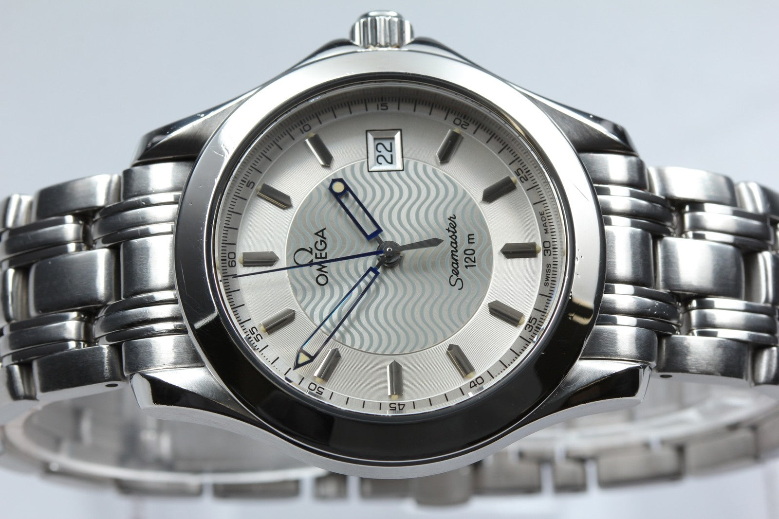 Near MINT- Box Omega Seamaster 120M 2511.31 Cal.1538 Silver Qz 36mm Men's Watch