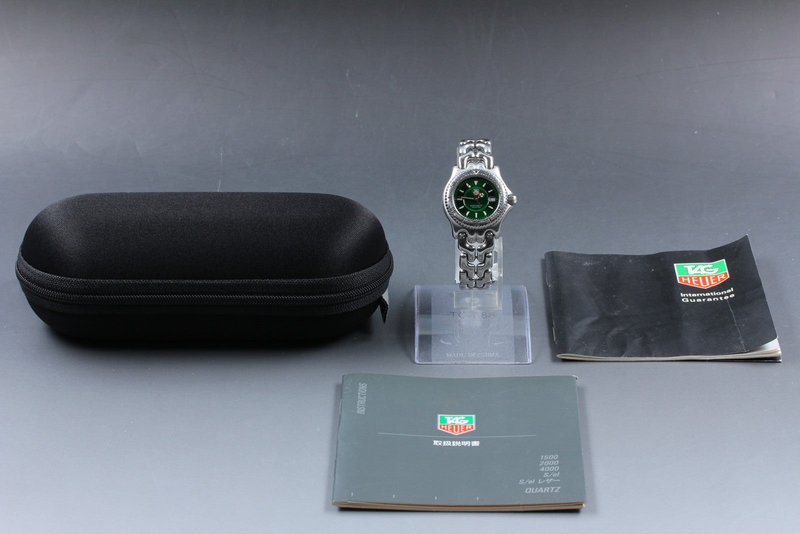 TAG Heuer SEL WG131E Green Dial Quartz Date Women's Watch 27mm JAPAN Exc+5