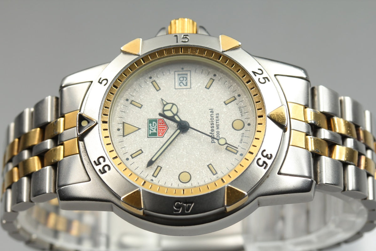 TAG Heuer Professional 955.713G Quartz Ivory Dial Date Men's Watch 36mm JAPAN