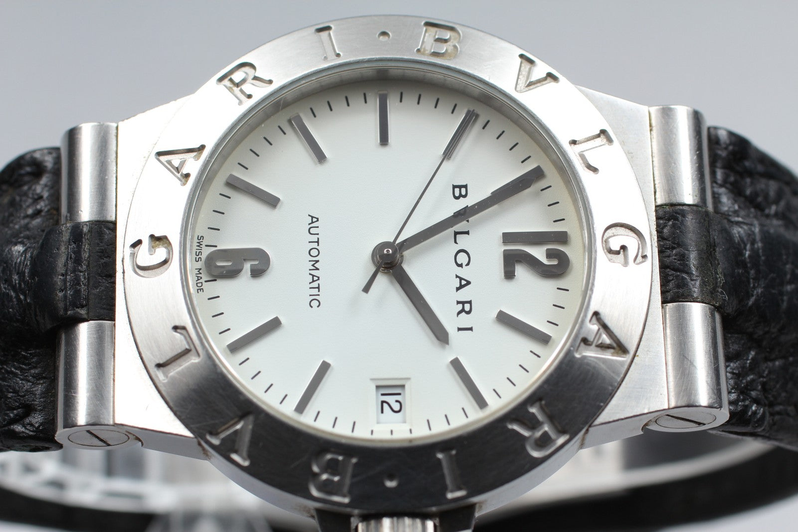 Exc+5* BVLGARI Diagono Sports LCV35S White Dial Automatic Men's Watch 36mm JAPAN
