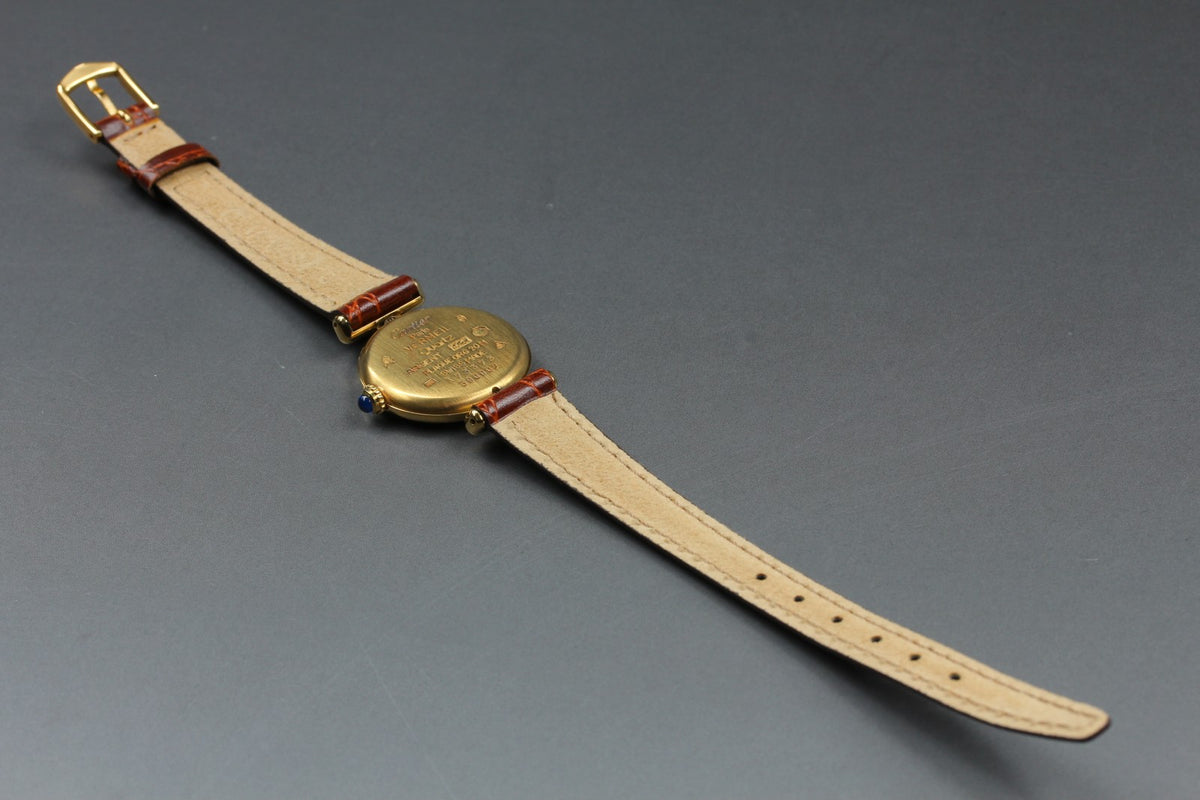 Cartier Must Colisee Vermeil 590002 Brown Gold Women's Quartz Watch Vintage