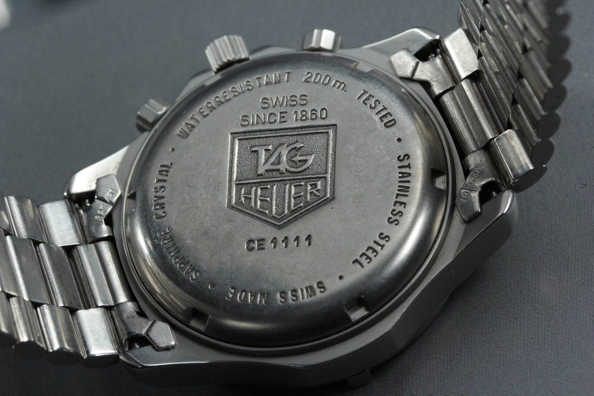 Vintage TAG Heuer 2000 Professional CE1111 Quartz Gray Men's Watch 40mm JAPAN