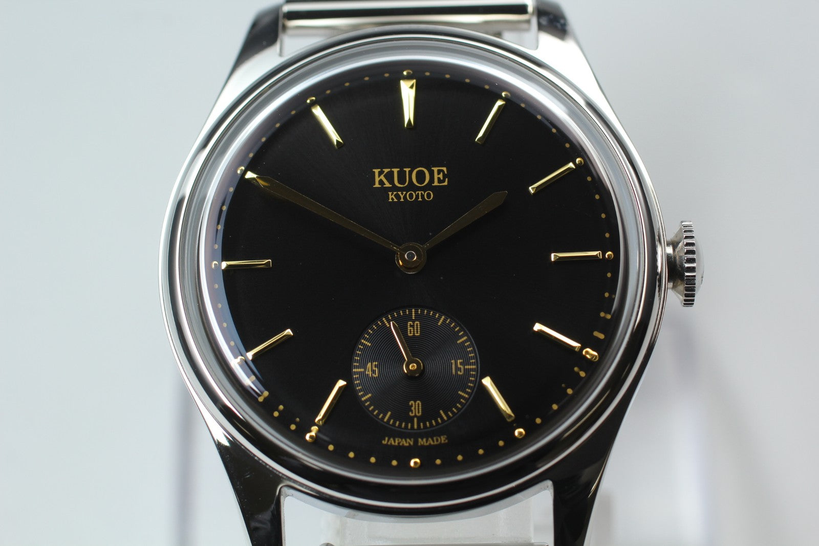 KUOE KYOTO OLD SMITH 90-001 34mm Silver Black Quartz Men's Watch JAPAN