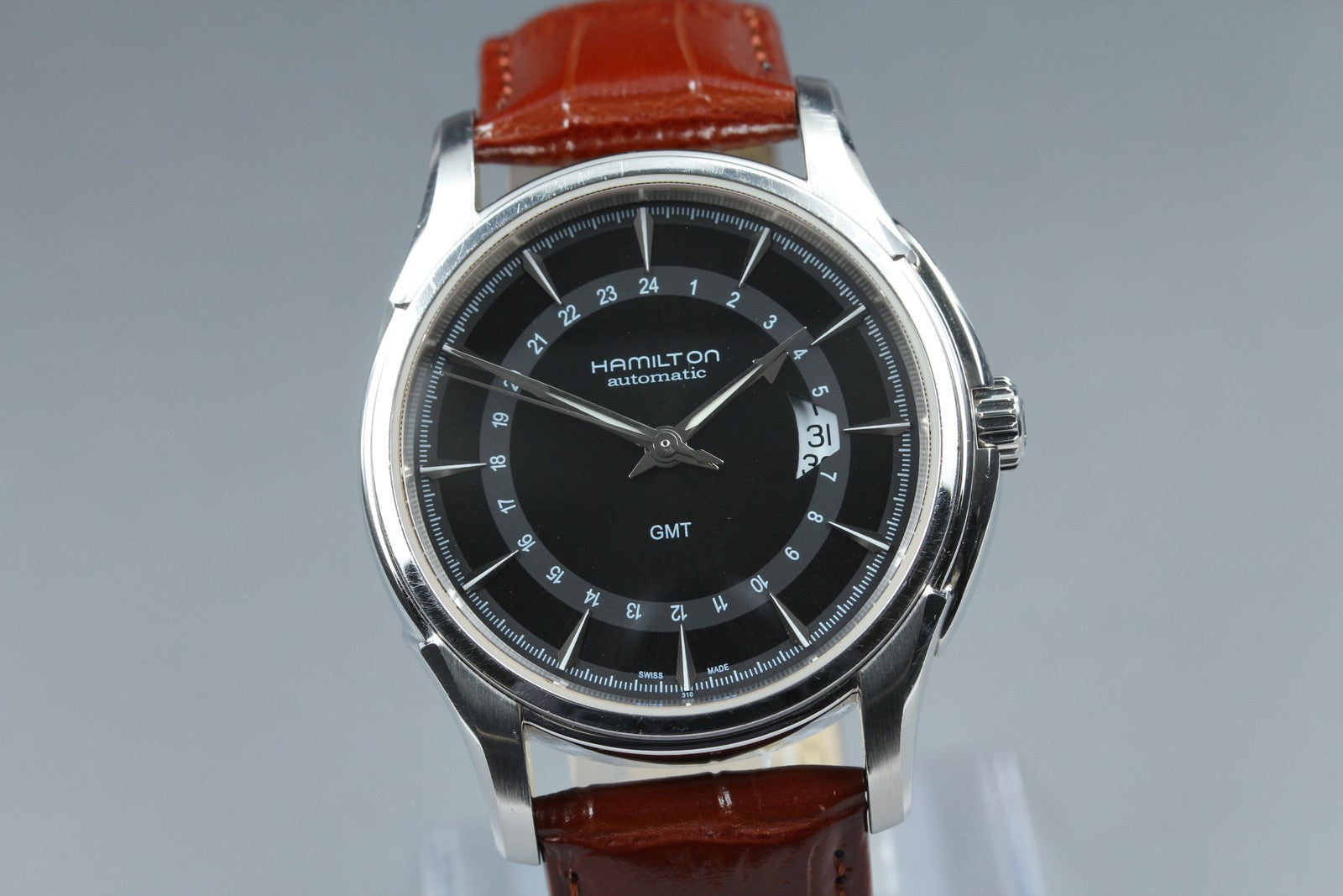 Hamilton Jazzmaster Traveler GMT Automatic Black Dial Men's Watch 42mm JAPAN