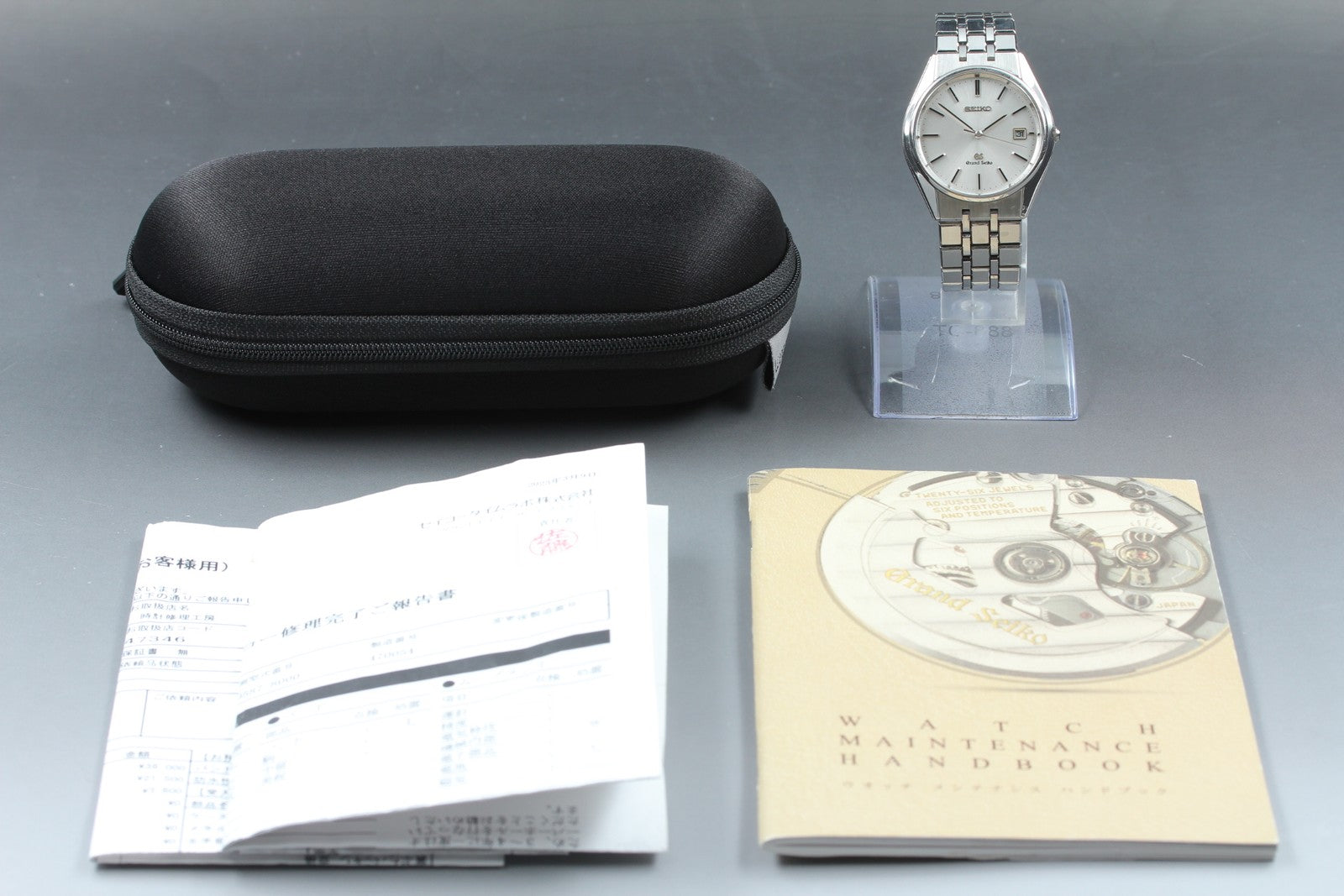 New Batt GRAND SEIKO 9587-8000 SBGS003 Silver Quartz Date Boy's Watch 36mm JAPAN